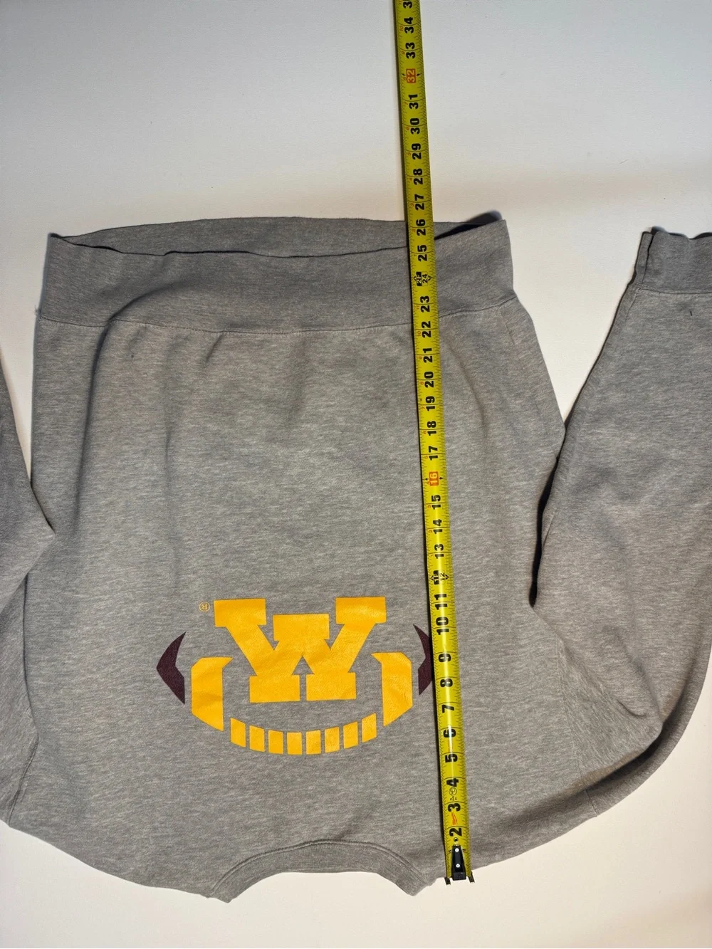 Gray Crewneck Sweatshirt with Gold & Maroon Football Logo‎